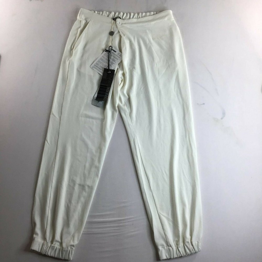 Pianura Studio Women's White Straight Leg Slash Pocket Jogger Pants Size 42
